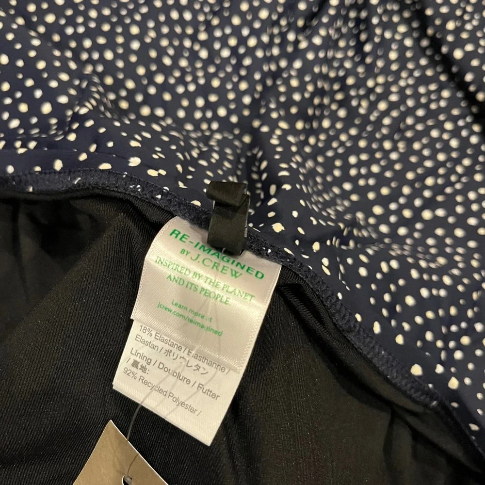 J.Crew One Piece‎ Swimsuit Navy Blue White Polka Dot Halter New NWT Plus Size 22